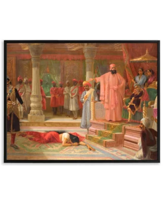 Draupadi Humiliation Wall Art, Mahabharata Epic Canvas