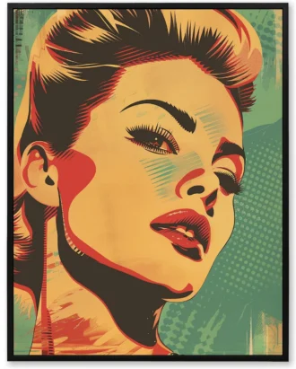 Retro Pop Woman Canvas Art – Vibrant Modern Wall Decor