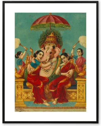 Ganesh Festival Wall Art, Indian Traditional Canvas
