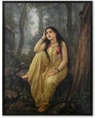 Sita in Exile Wall Art, Ravi Varma Mythological Canvas