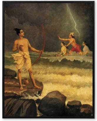 Rama Crossing River Wall Art, Mythological Canvas
