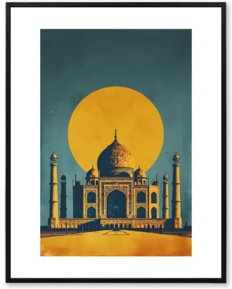 Taj Mahal Pop Wall Art, Modern Canvas