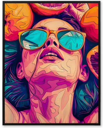 Pop Art Sunglasses Girl Canvas – Vibrant Modern Wall Art