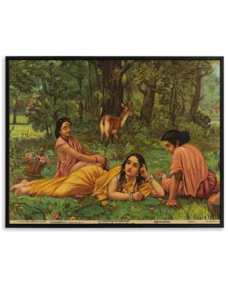 Forest Maidens Indian Mythology Wall Art – Framed Canvas