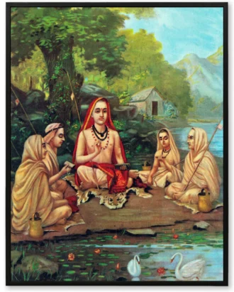 Saints by Riverside Classic Wall Art – Framed Canvas Painting